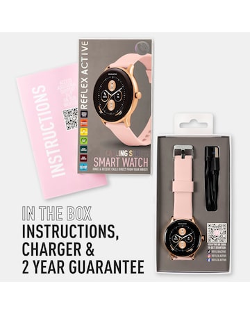 Reflex Active Series 22 Silicone Calling Strap Smart Watch - Pink