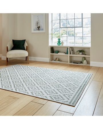 Think Rugs Coral Geometric Rug