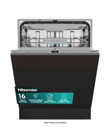 Hisense HV16CUK Fully Integrated Full Size Dishwasher 16 Place Settings Black