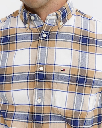 Tommy Hilfiger Long Sleeve Flannel Tartan Shirt - Beige