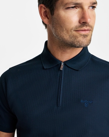 Barbour Backfield Tailored Zip Polo Shirt - Navy