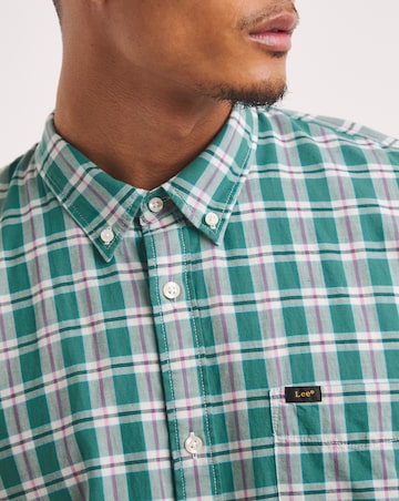 Lee Button Down Short Sleeve Shirt - Green