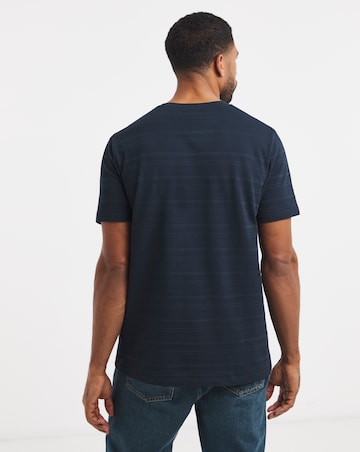 Textured Stripe Crew Neck T-Shirt Long