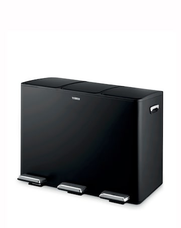 Tower 45L Black Recycling Pedal Bin