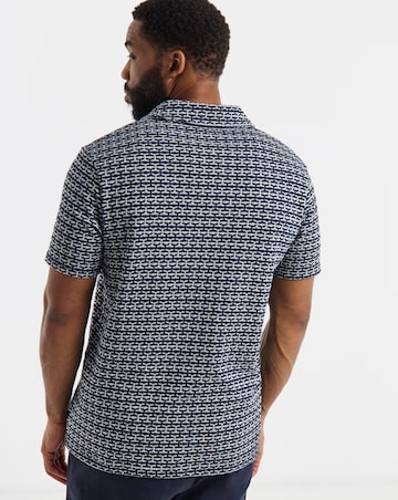 Jack & Jones Eli Jacquard Knit Polo - Navy