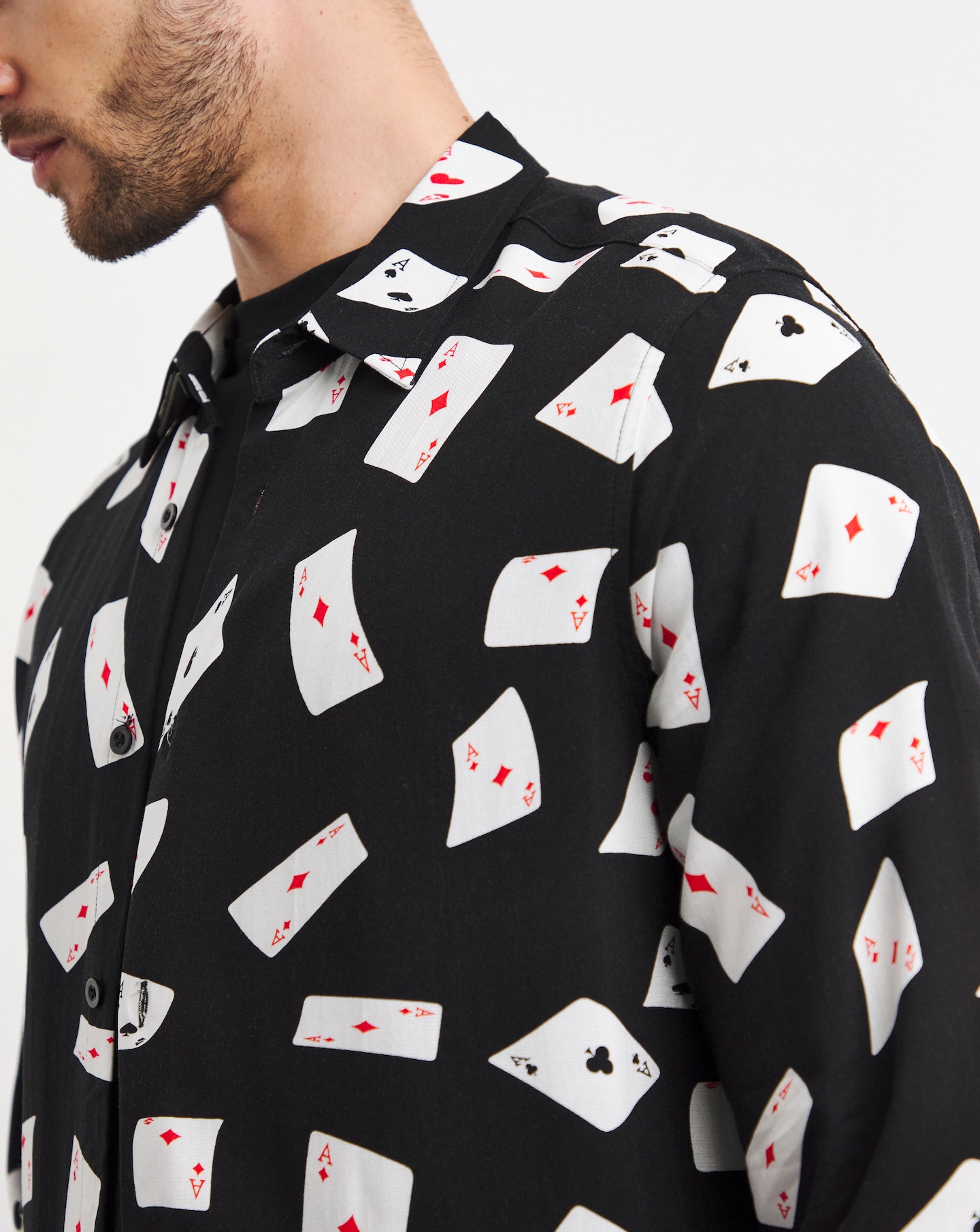Long Sleeve Falling Playing Card Shirt Jacamo