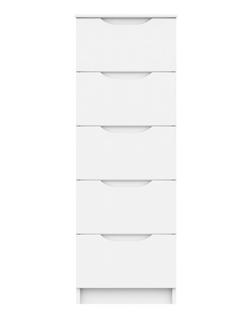 Sorrento High Gloss Assembled 5 Drawer Tallboy Chest