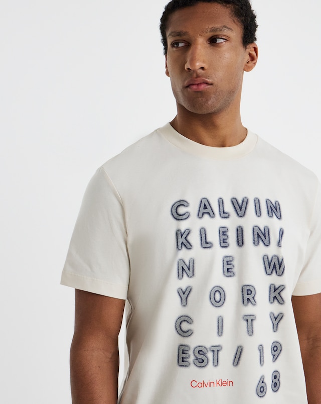 Calvin Klein Jeans Short Sleeve Lights Graphic T-Shirt - Ecru