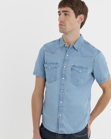 Levi's Short Sleeve Classic Denim Western Shirt - Stonewash