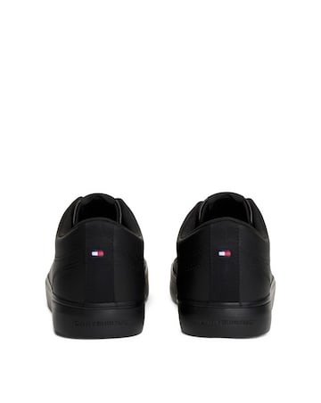 Tommy Hilfiger Vulcanised Low Leather Trainer - Black