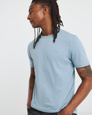BOSS Short Sleeve Cotton Slub T-Shirt - Light Blue