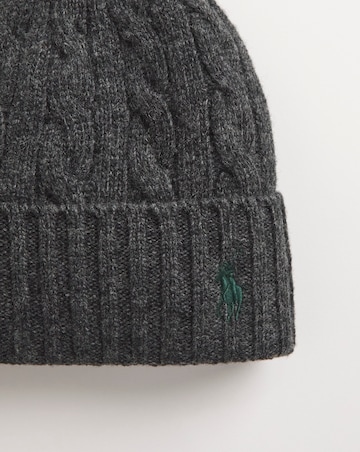 Polo Ralph Lauren Grey Cable Knit Merino Beanie