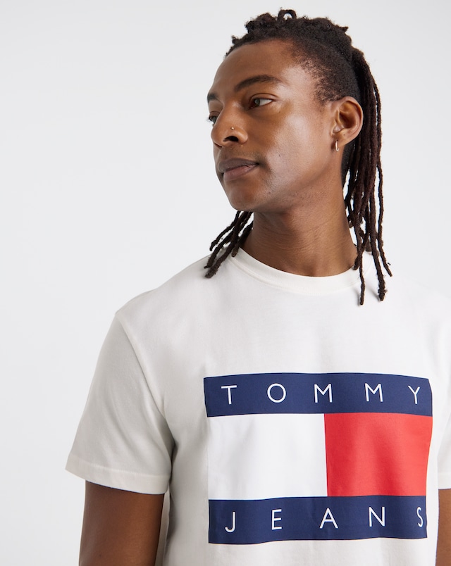 Tommy Jeans Short Sleeve Big Flag T-Shirt - White