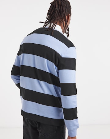 Tommy Jeans Relax Fit Stripe Rugby - Navy/Blue
