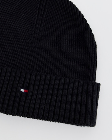 Tommy Hilfiger Flag Pima Cotton Beanie - Black