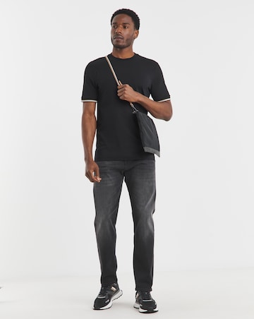 BOSS Contrast Cuff Short Sleeve T-Shirt - Black
