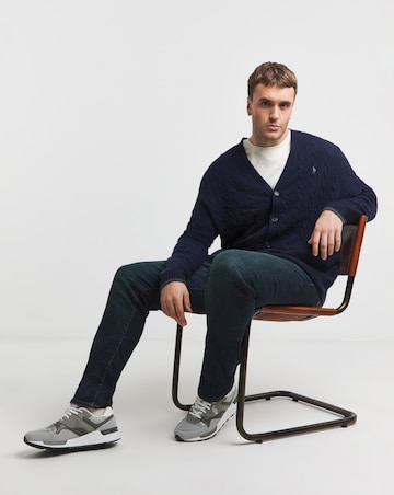 Polo Ralph Lauren Navy Cashmere Mix Cable Cardigan