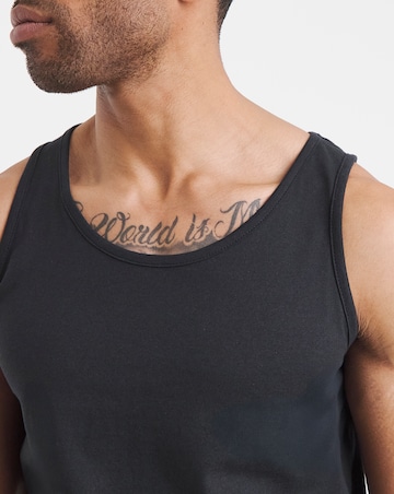 5 Pack Pure Cotton Vests- Black