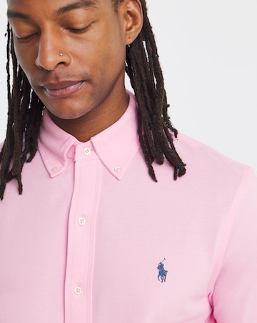 Polo Ralph Lauren Long Sleeve Stretch Mesh Shirt - Pink
