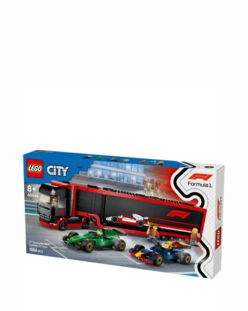 LEGO City F1 Truck with RB20 & AMR24 F1 Cars 60445