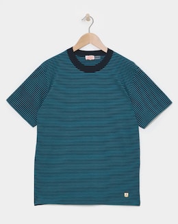 Armor Lux Hertiage Stripe Crew Neck T-Shirt - Teal/Navy