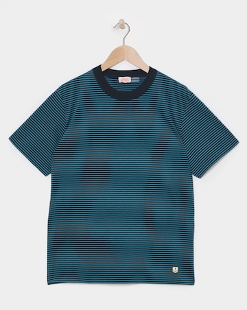 Armor Lux Hertiage Stripe Crew Neck T-Shirt - Teal/Navy