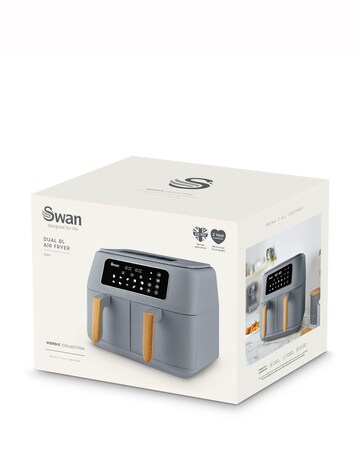 Swan Nordic Grey 8L Digital Dual Basket Air Fryer