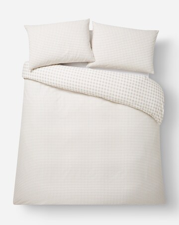 Gingham Cotton Blend Reversible Duvet Cover Set
