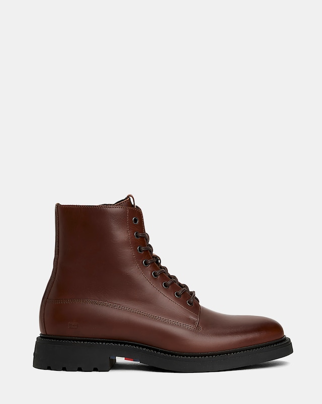 Tommy Hilfiger Comfort Leather Boots - Cognac