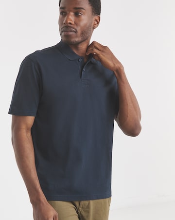 BOSS Short Sleeve Garment Dye Polo - Dark Blue