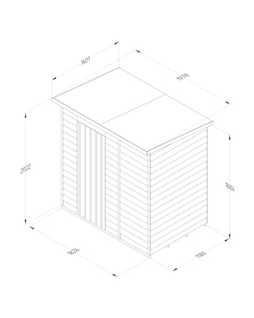 4LIFE Pent Shed 6x4 - Single Door - No Windows (Home Delivery)