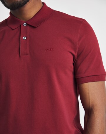 BOSS Dark Red Short Sleeve Jersey Polo