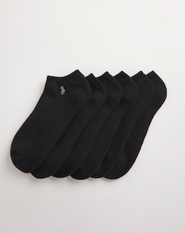 Polo Ralph Lauren 6 Pack Low Cut Black Socks