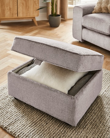 Hunter Chenille Storage Footstool