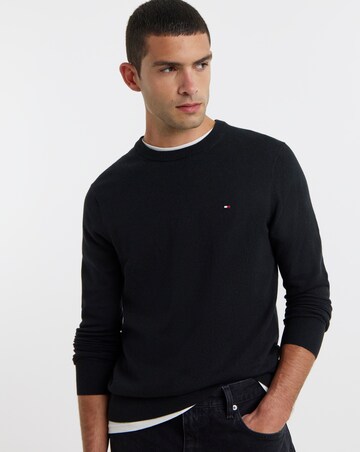 Tommy Hilfiger Cotton Cashmere Crew Neck Jumper - Black