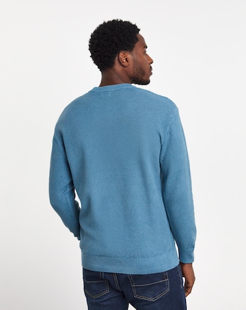 Blue Pigment Dyed Slouch Knitted Jumper