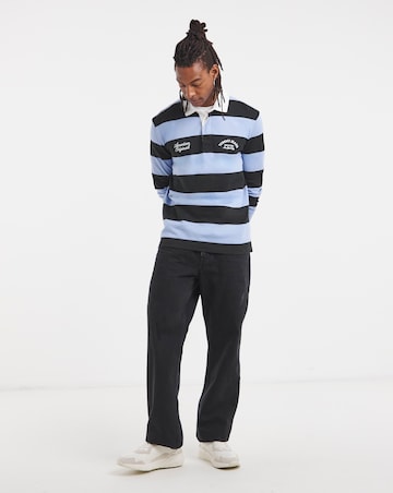 Tommy Jeans Relax Fit Stripe Rugby - Navy/Blue