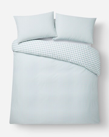 Gingham Cotton Blend Reversible Duvet Cover Set