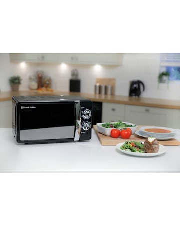 Russell Hobbs RHMM701B Colours Plus 17L Black Manual Microwave