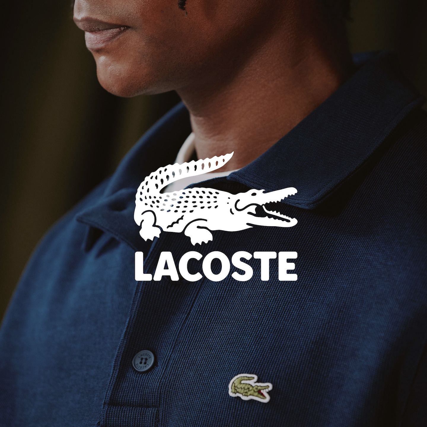 Lacoste. Model wears Lacoste Classic Short Sleeve Pique Polo - Navy