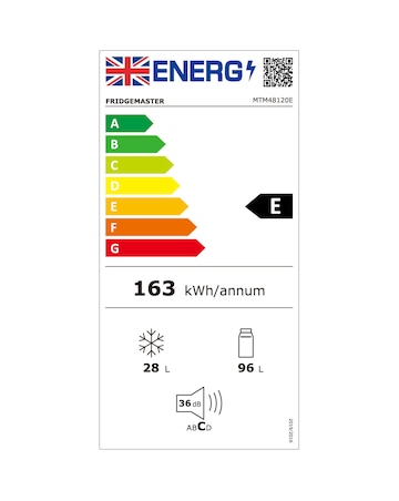 Fridgemaster MTM48120E 80/20 Fridge Freezer - White E Rated