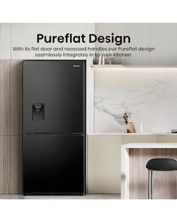 Hisense RQ5P470SMFE 80cm American 4 Door Fridge Freezer - Stainless Steel