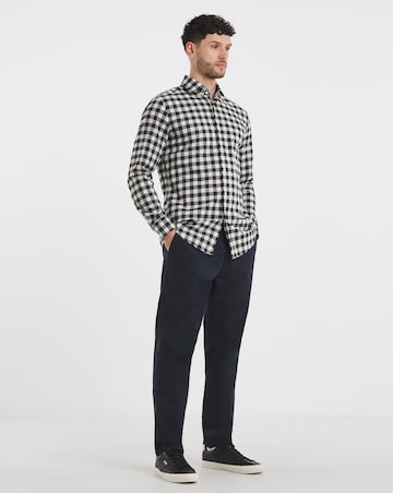 BOSS Navy Check Long Sleeve Shirt