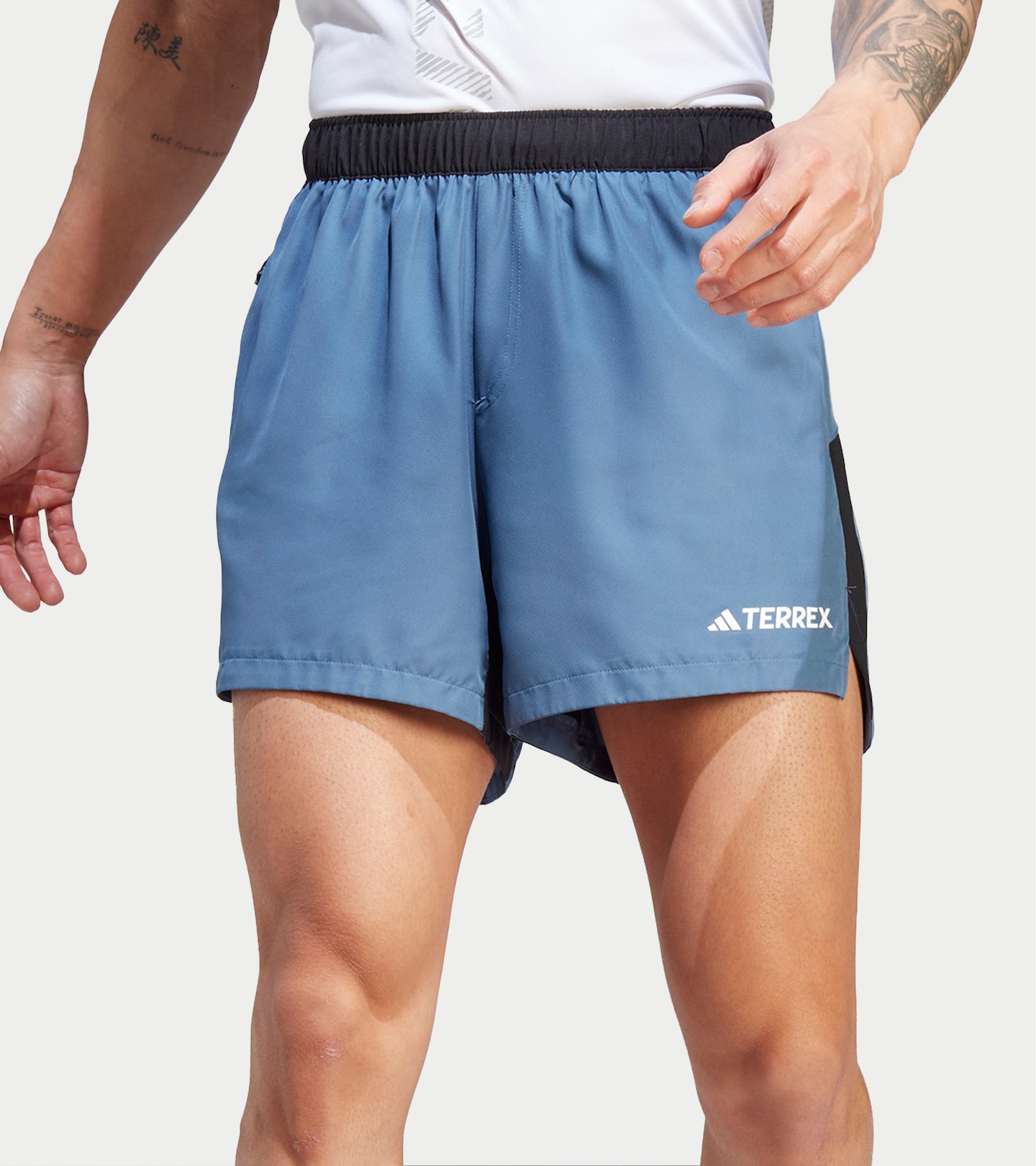 Model wears adidas Terrex Trail Shorts