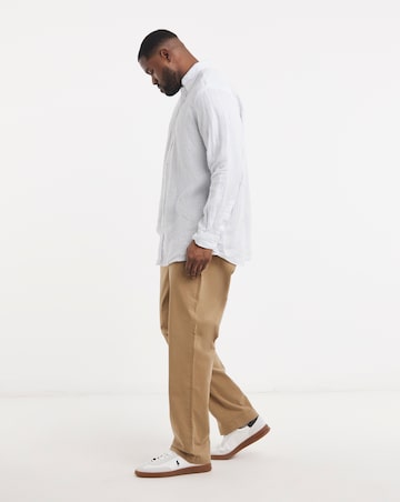 Polo Ralph Lauren Long Sleeve Stripe Linen Shirt - White/Blue