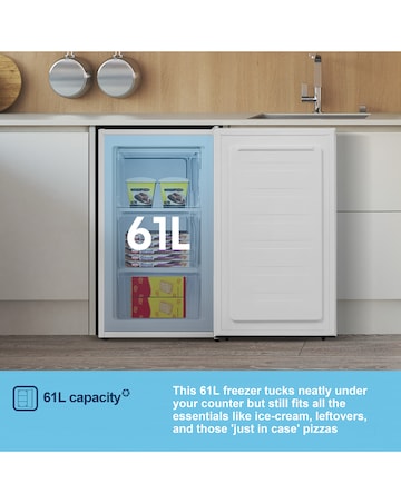 Fridgemaster MUZ4860E Under Counter Freezer - White E Rated 85 CM