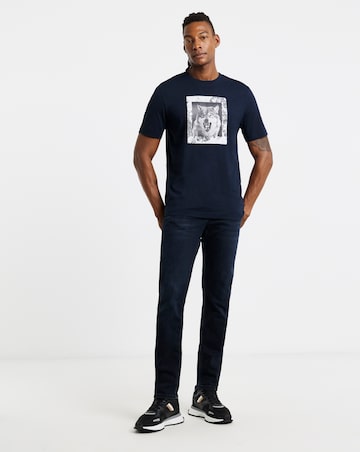 BOSS Short Sleeve Graphic Animal T-Shirt - Dark Blue