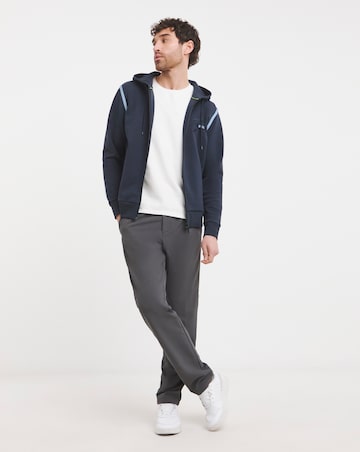 BOSS Tape Zip Through Hoodie - Dark Blue