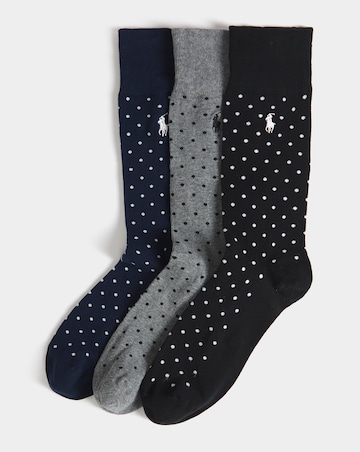 Polo Ralph Lauren 3 Pack Dot Crew Sock - Navy