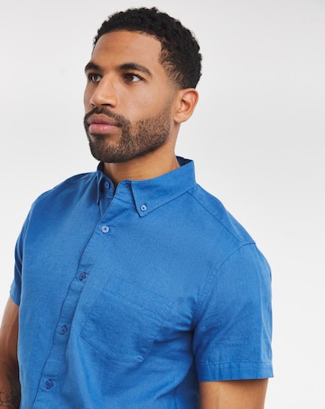 Short Sleeve Linen Blend Shirt